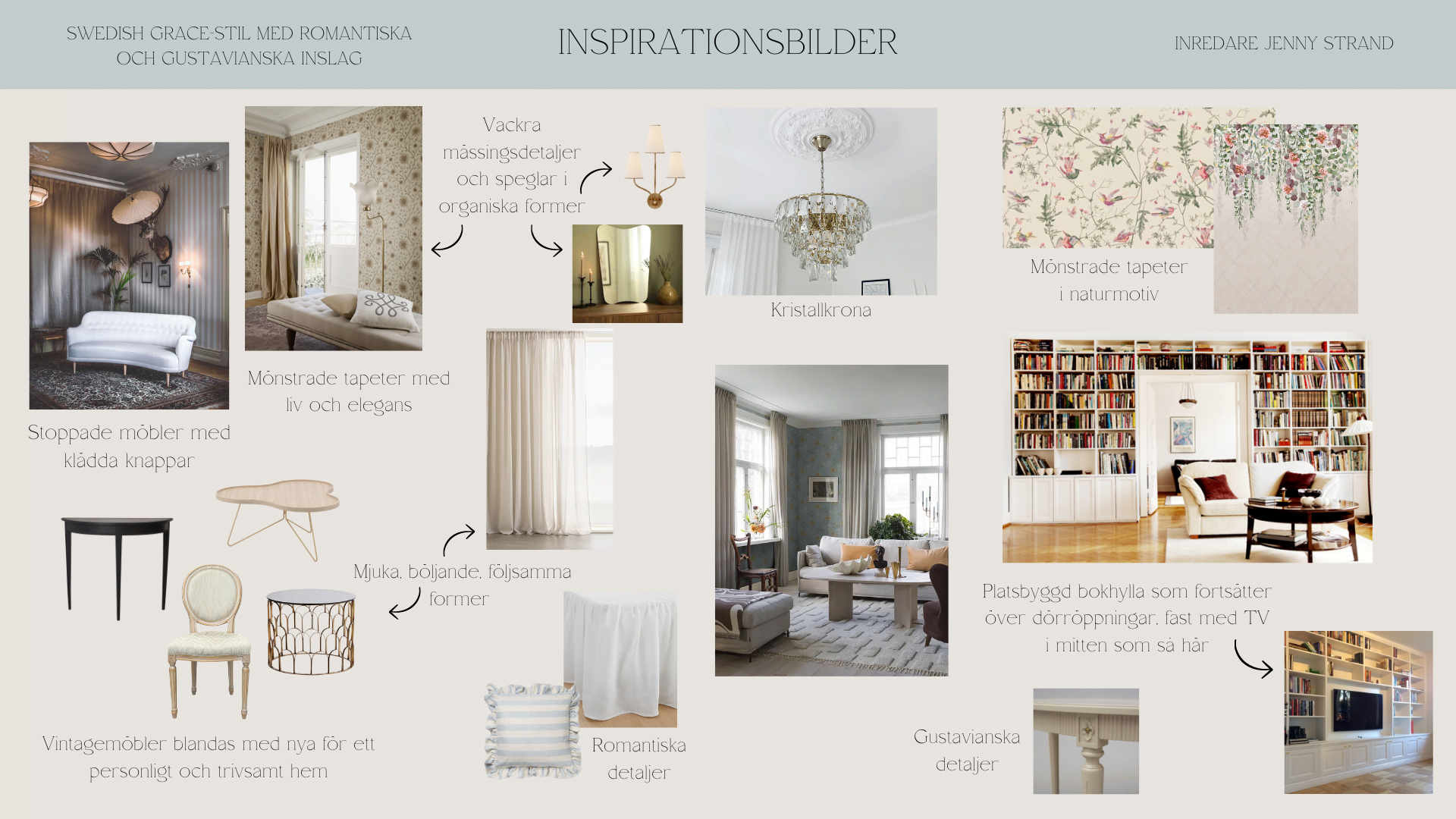 Inspirationsbilder i Swedish Grace stil med romantiska och gustavianska inslag