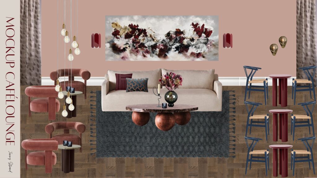 Mockup av en cafémiljö