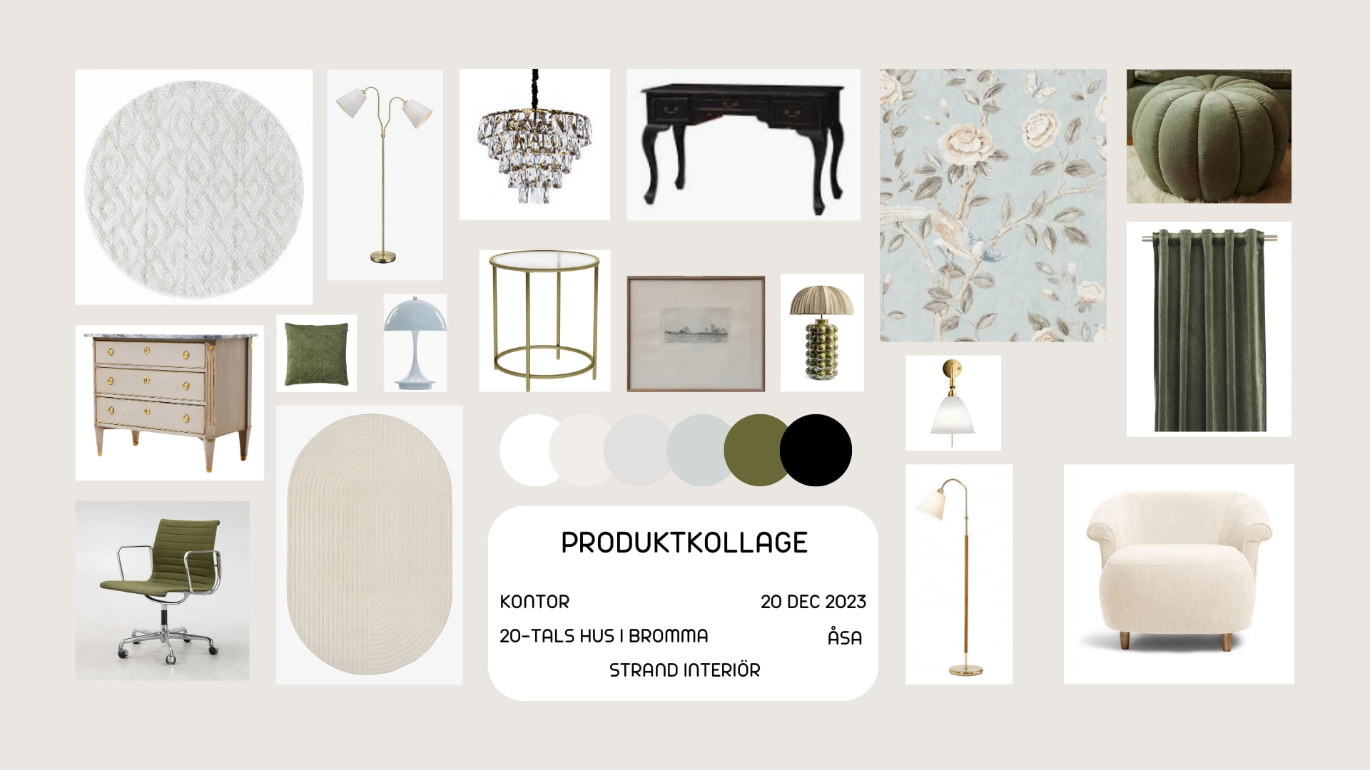 Produktkollage kontor till 20-talshus