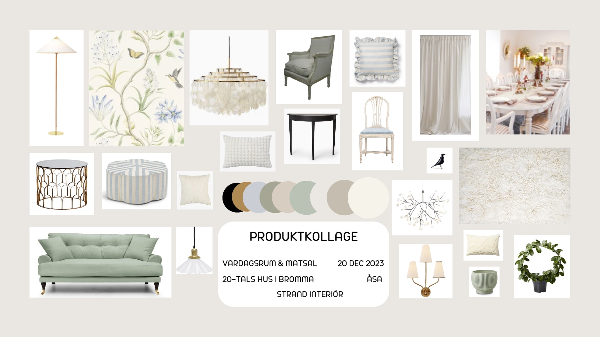 Produktkollage vardagsrum till 20-talshus