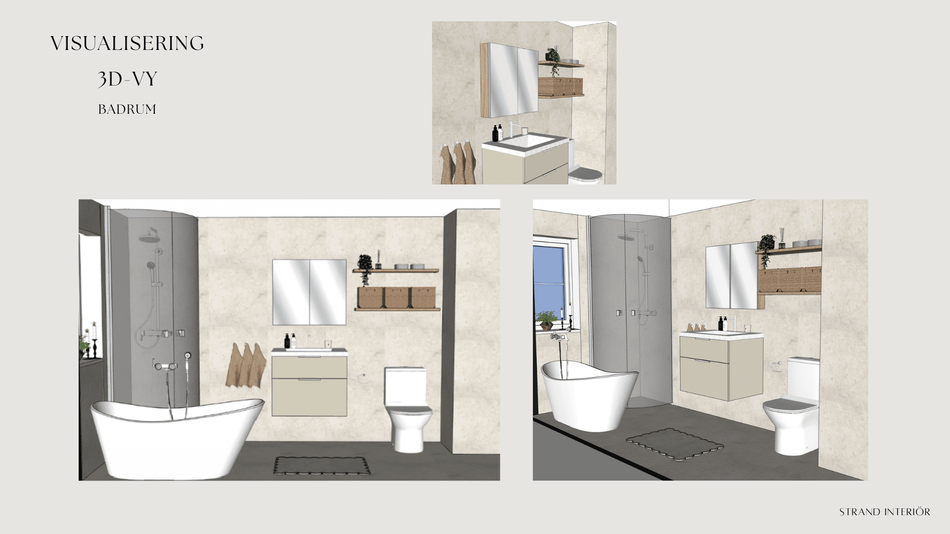 3d visualisering av badrum av strand interiör